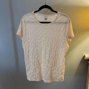 a new day cream textured short sleeve top